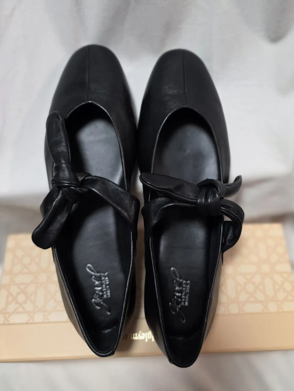 Jewel Badgley Mischka Taylore Black Mary Jane Bow Ballet Flats Women's